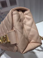 CHL - Front Logo Small Flap Bag Gold Hardware Creme For Women Handbags, Shoulder Bags 8.2in/21LO AS1490
