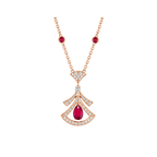 DREAM NECKLACE CARNELIAN DIAMOND PINK GOLD