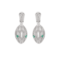 SERPENTI MALACHITE DIAMOND EARRINGS SILVER