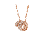 SERPENTI PINK GOLD NECKLACE DOUBLE RING DIAMOND