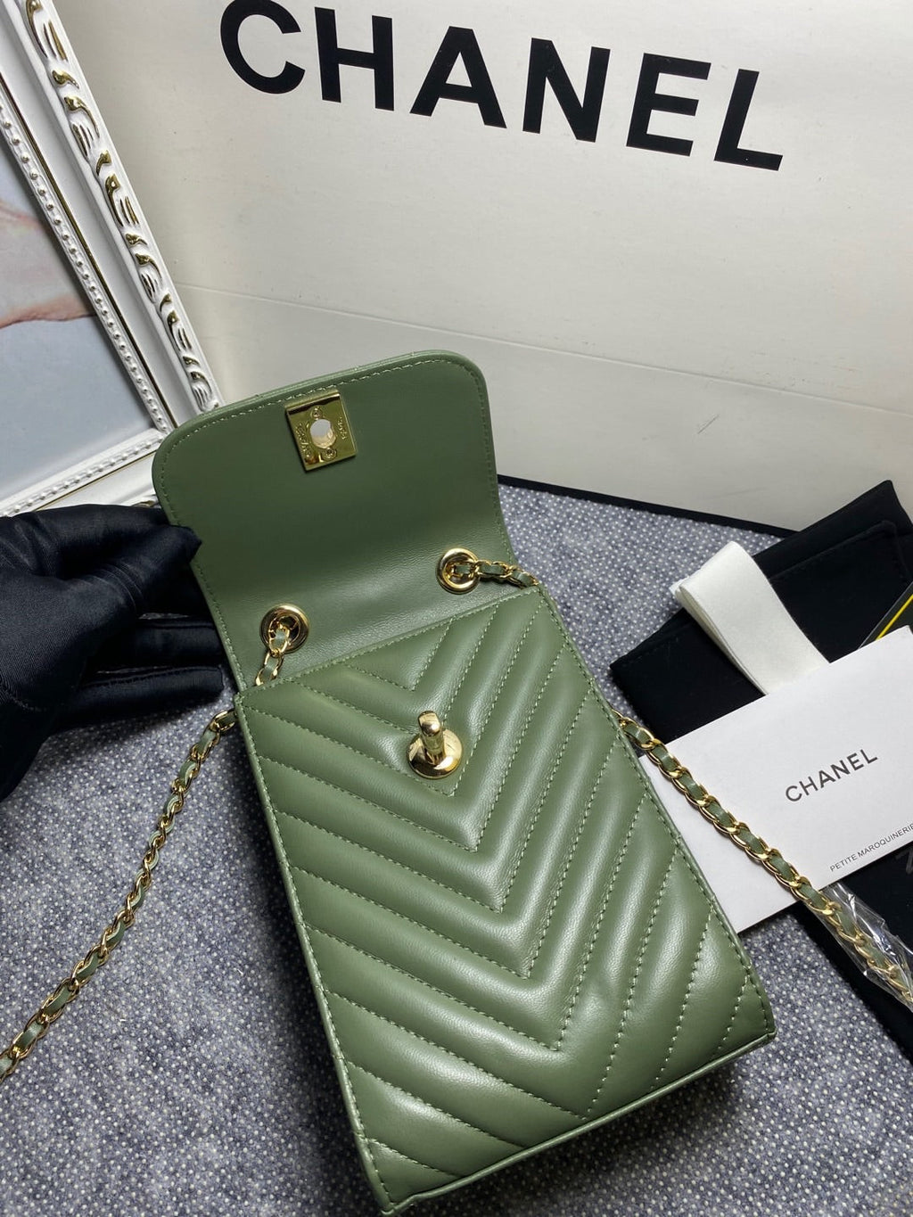 CHL -  Chevron Trendy CHL -  Phone Olive Bag For Women 18LO/7in