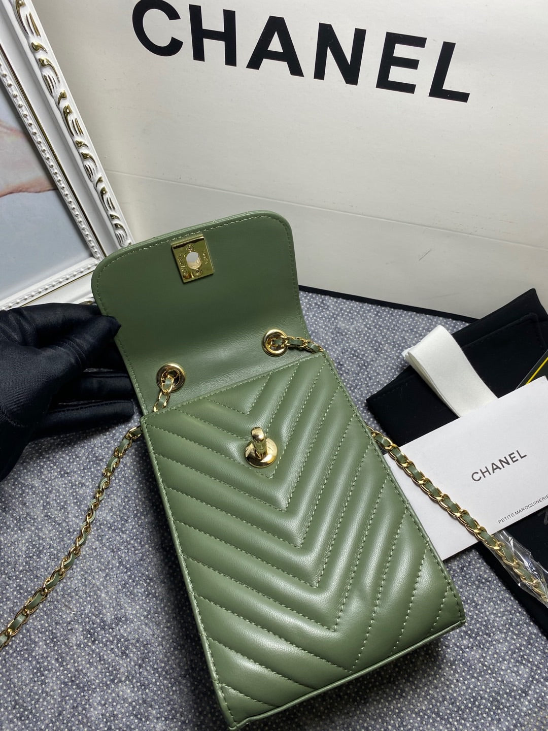 CHL -  Chevron Trendy CHL -  Phone Olive Bag For Women 18LO/7in