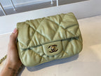 CHL - Small Flap Bag Gold Hardware Green For Women Handbags, Shoulder Bags 7.5in/19LO AS2232