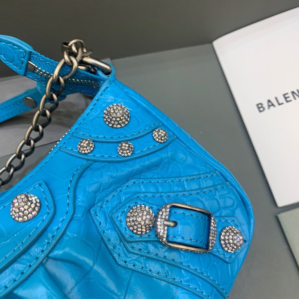 BLN-Ciaga Le Cagole Mini Bag With Chain Blue, For Women,  Bags 8.2in/21LO 69581423EJY4624