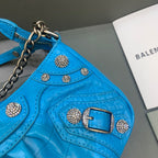 BLN-Ciaga Le Cagole Mini Bag With Chain Blue, For Women,  Bags 8.2in/21LO 69581423EJY4624