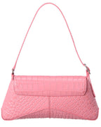 Blnciaga XX Small Croc-Embossed Leather Flap Shoulder Bag
