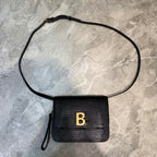 BLN-Ciaga B Small Lizard Effect Cross-body Bag In Black, For Women,  Bags 7in/18LO