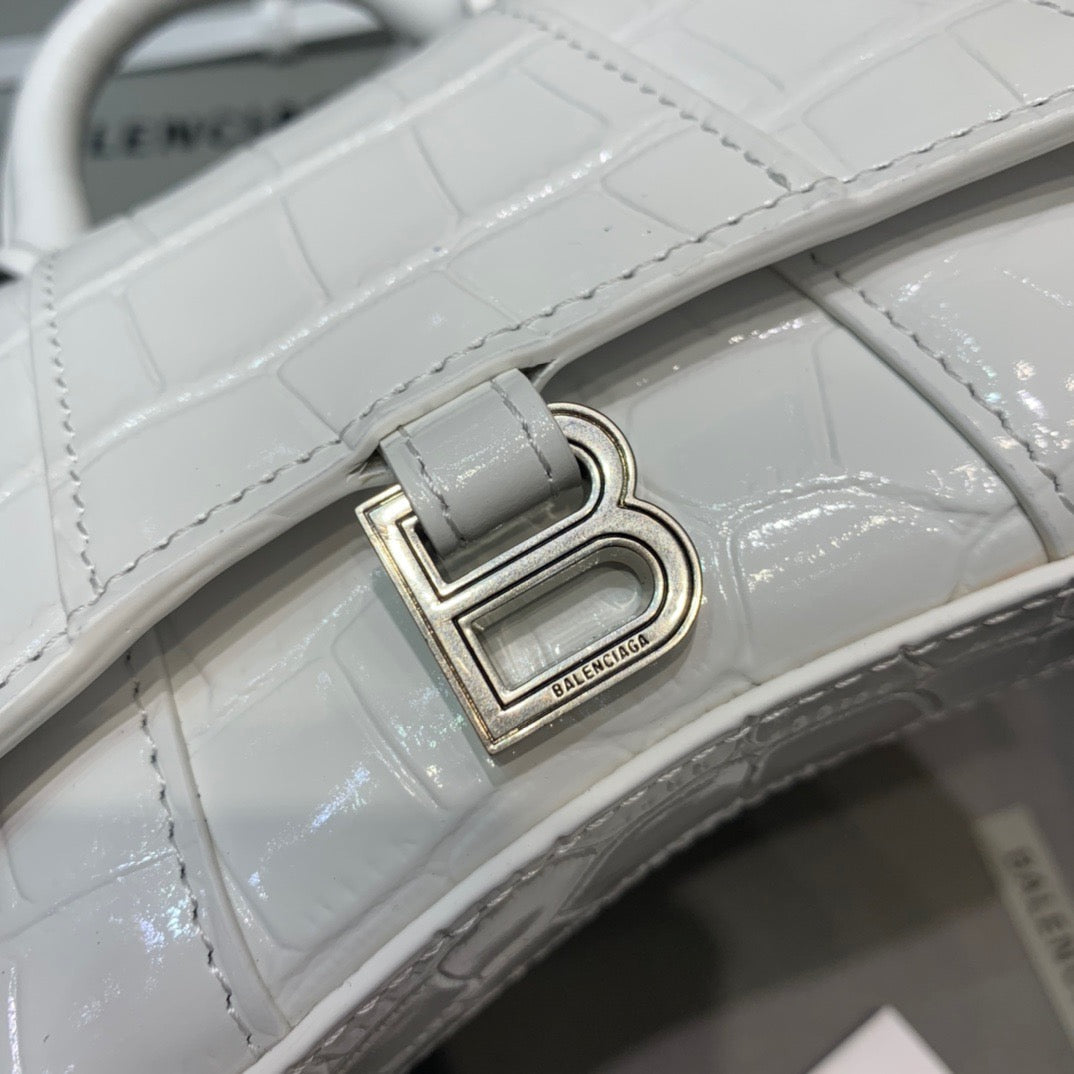 BLN-Ciaga Hourglass Mini Handbag In White, For Women,  Bags 4.7in/12LO 6373721LR6Y9016