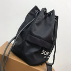 B-Berry - BB  Logo Print Nylon Drawcord Pouch Black For Women, Bags 7.7in/19.5LO