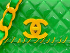 CHL - Vinyl Classic Green and Yellow Shoulder bag For Women 29LO/11.5in