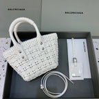 BLN-Ciaga Bistro XS Basket With Strap In White, For Women,  Bags 16.1in/41LO 6713422IE3Y9000