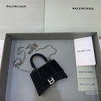 BLN-Ciaga Hourglass Mini Handbag With Chain In Black, For Women,  Bags 4.7in/12LO