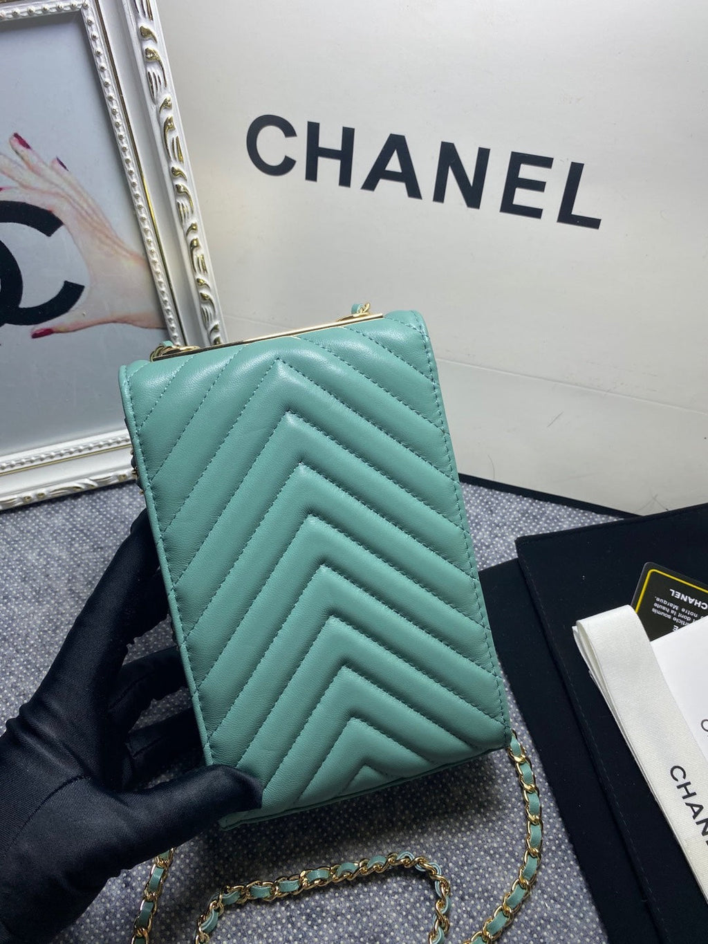 CHL -  Chevron Trendy CHL -  Phone Mint Bag For Women 18LO/7in