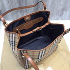 B-Berry - BB  The Small Canter Horseferry Check Tote Brown For Women, Women’s Bags 11.6in/29.5LO