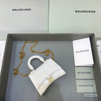 BLN-Ciaga Hourglass Mini Handbag With Chain In White, For Women,  Bags 4.7in/12LO
