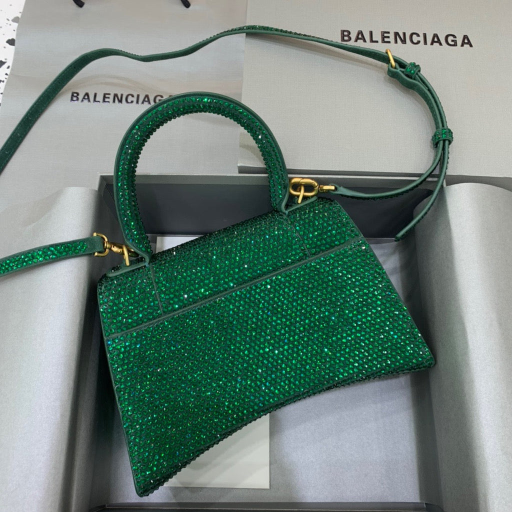 BLN-Ciaga Hourglass Small Handbag In Green, For Women,  Bags 9in/23LO