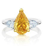 PROMISE PEAR SHAPE YELLOW SILVER DIAMOND RING