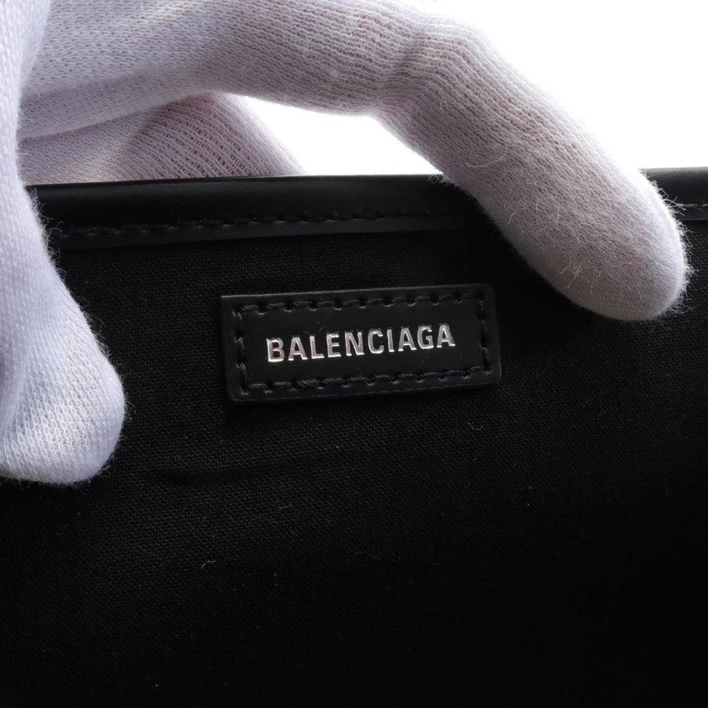 Blnciaga ivory Canvas Leather Tote Bag