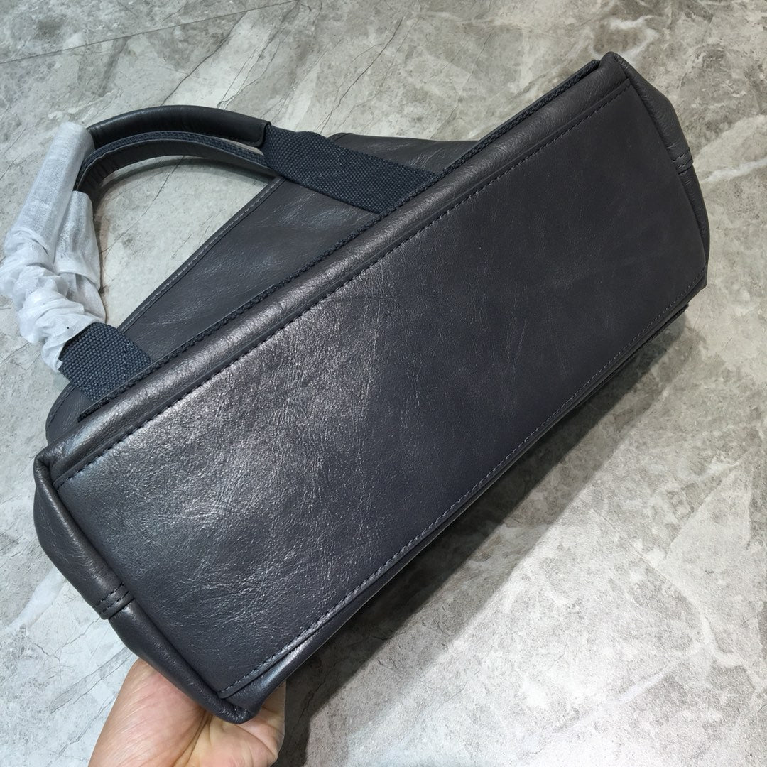BLN-Ciaga Navy Small Cabas Tote Bag In Gray, For Women,  Bags 18.5in/47LO
