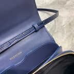 BLN-Ciaga B Small Lizard Effect Cross-body Bag In Dark Blue, For Women,  Bags 7in/18LO
