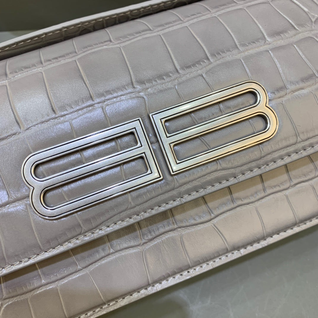 BLN-Ciaga Gossip Small Shoulder Bag Gray, For Women,  Bags 9.1in/23LO