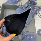 BLN-Ciaga Le Cagole XS Shoulder Bag In Blue Washed, For Women,  Bags 13in/33LO