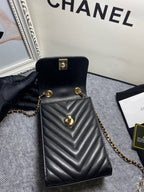 CHL -  Chevron Trendy CHL -  Phone Black Bag For Women 18LO/7in