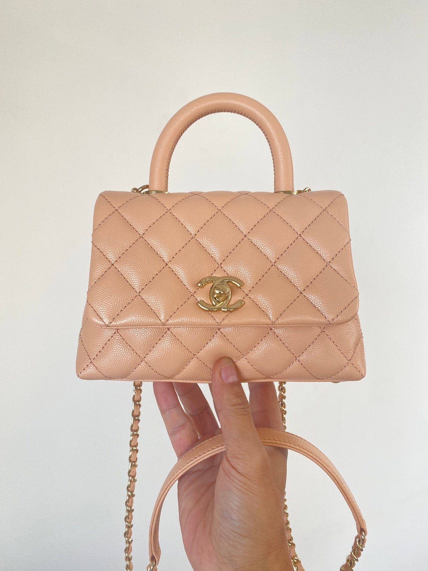 CHL - Mini Flap Bag Top Handle Light Brown For Women 7.5in/19LO