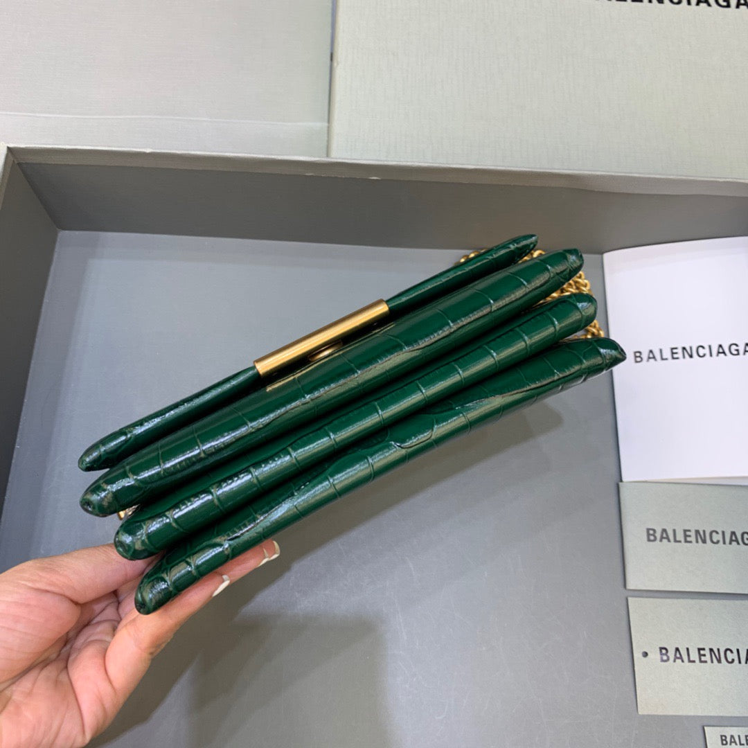 BLN-Ciaga Triplet Small Bag Crocodile Embossed Green, For Women,  Bags 8.3in/21LO