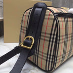 BB Small 1983 Check LiNike Bowling Bag Black/Brown For Women, Women’s Bags 9.1in/23LO