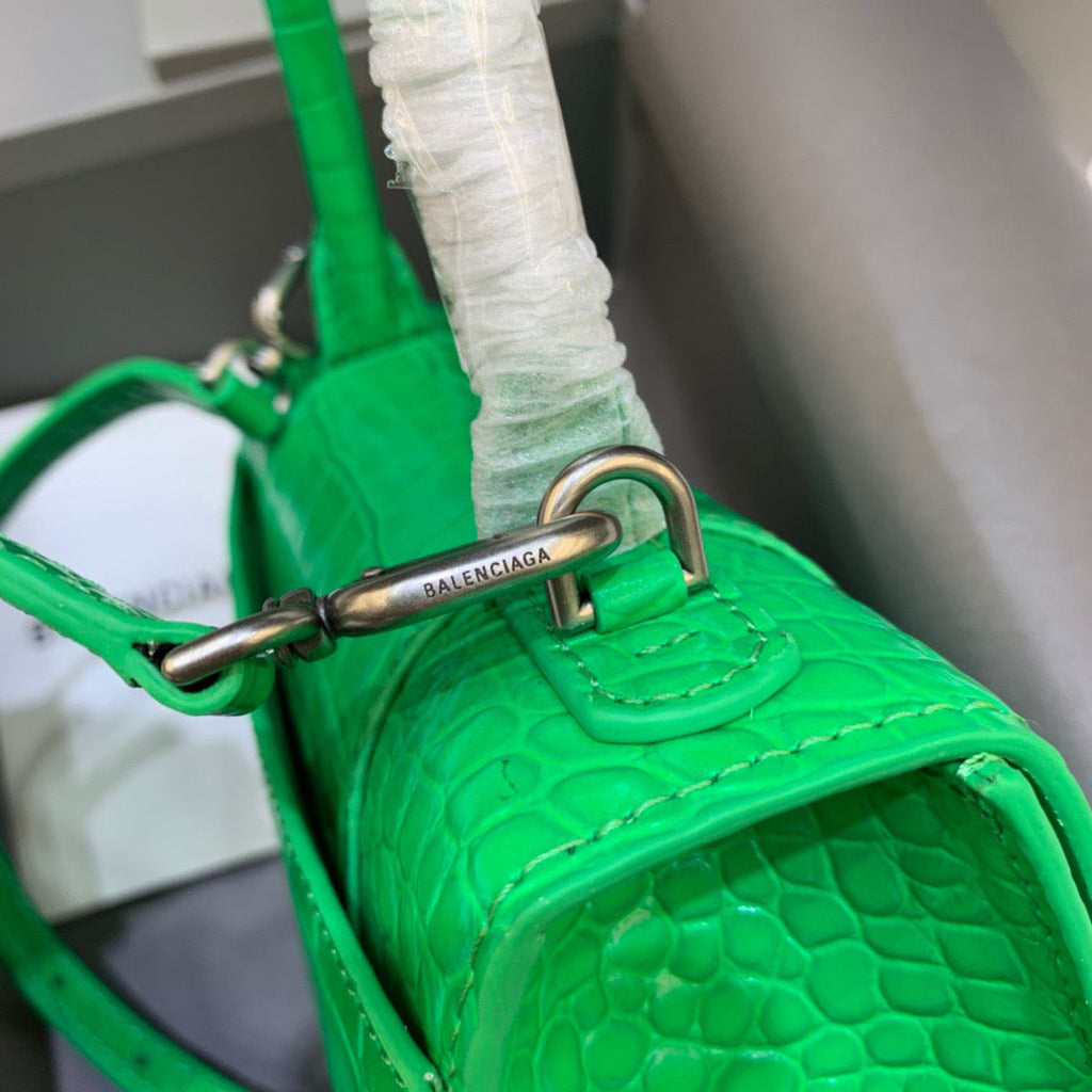 BLN-Ciaga Hourglass XS Handbag In Bright Green, For Women,  Bags 7.4in/19LO 5928331U6AK3809