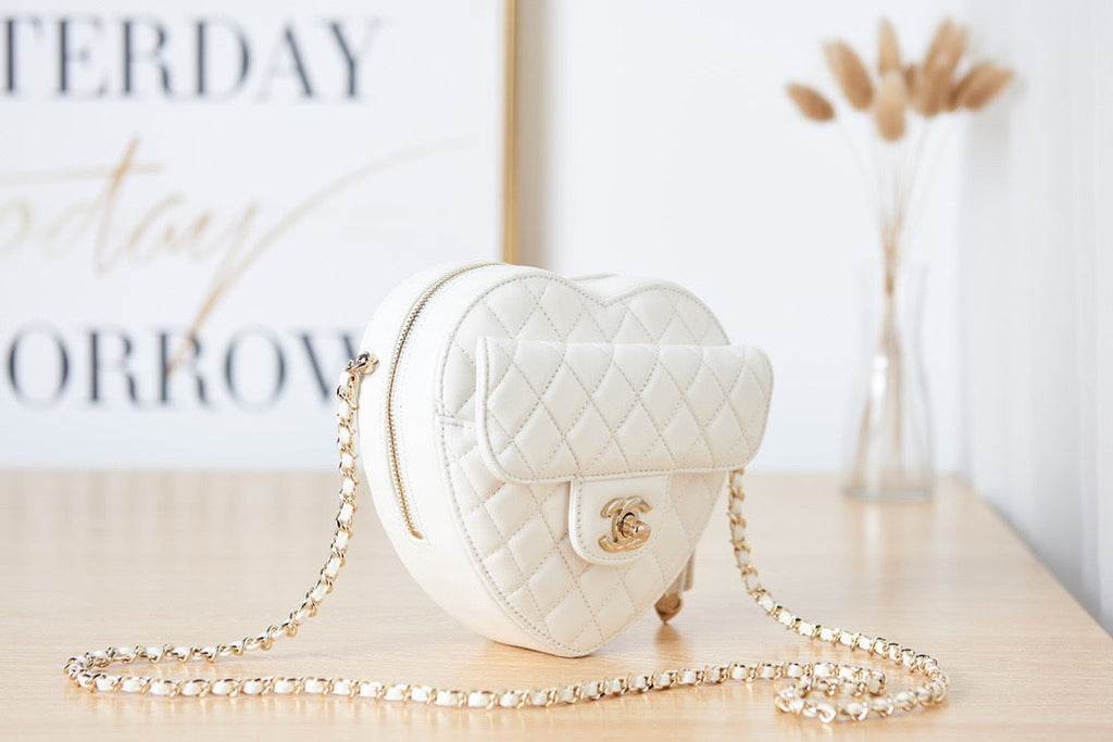 CHL - Mini Heart Bag White For Women 7in/18LO AS3191 B07958 10601