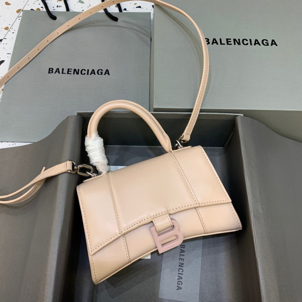 BLN-Ciaga Hourglass XS Handbag In Beige, For Women,  Bags 7.4in/19LO