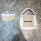 BLN-Ciaga Navy XS Tote Bag In White, For Women,  Bags 12.6in/32LO