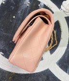 CC classic flap bag 23 pink beige caviar lamskin