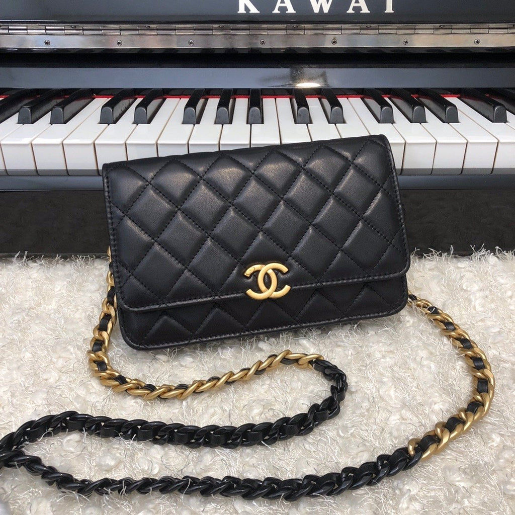 CHL - Original Small Classic Flap Bag Gold Hardware Black For Women Handbags, Shoulder Bags 7.5in/19LO AP33814