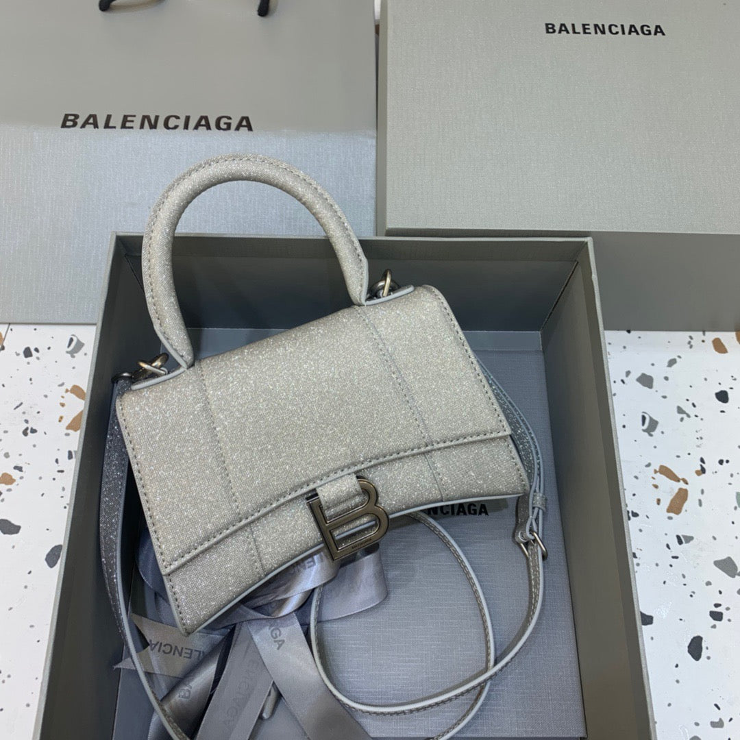 BLN-Ciaga Hourglass XS Handbag In Grey, For Women,  Bags 7.4in/19LO 5928332102G1501