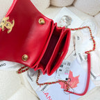 CHL - Mini Flap Bag Gold Hardware Red For Women Handbags, Shoulder Bags 6.7in/17LO AS3365
