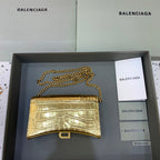 BLN-Ciaga Hourglass Wallet On Chain in Gold, For Women,  Bags 7.6in/19LO 6560501S49M8005