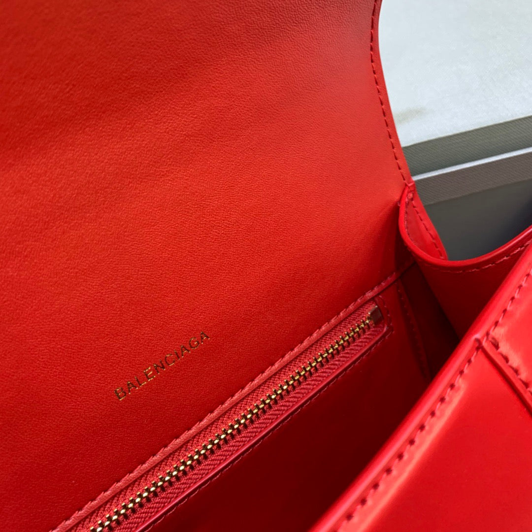 BLN-Ciaga Hourglass Small Handbag In Bright Red, For Women,  Bags 9in/23LO 5935461QJ4M6406