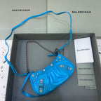 BLN-Ciaga Le Cagole Mini Bag With Chain Blue, For Women,  Bags 8.2in/21LO 69581423EJY4624
