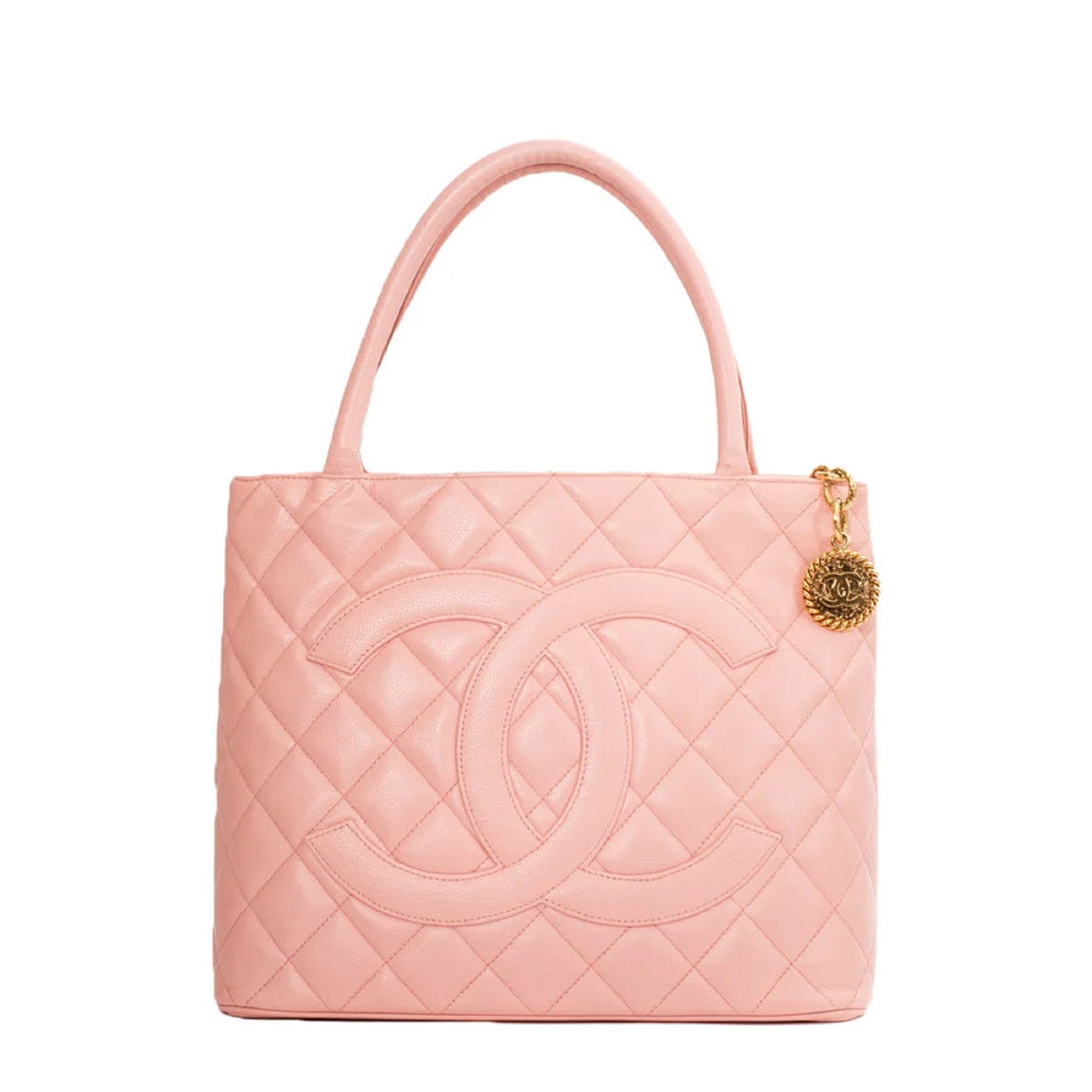 CHNL -  Caviar Quilted Leather Medallion Tote Pink