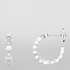 HONEE SILVER DIAMOND HOOP EARRINGS