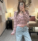 CC 25 Striped Cardigan Cashmere