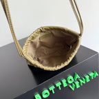 BV Small Dustbag 21cm Travertine Intrecciato Calfskin Leather