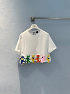 Loewe 25 Bear Embroidered High Waist Short T-shirt Cotton
