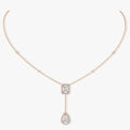 MY TWIN DIAMOND PINK GOLD TIE NECKLACE