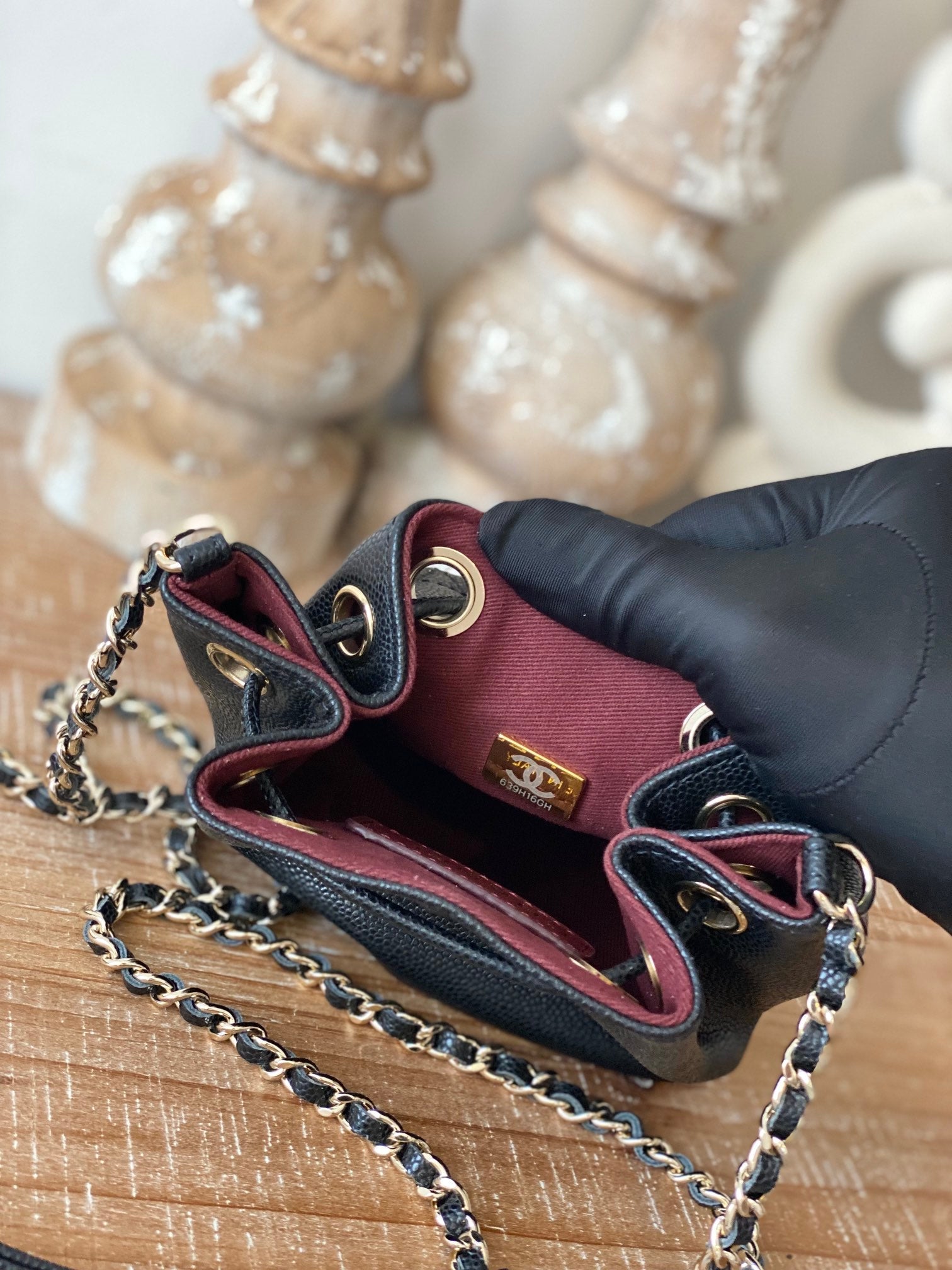 CHL - Mini Bucket Bag With Strap Black For Women Bags 4.9in/12.5LO