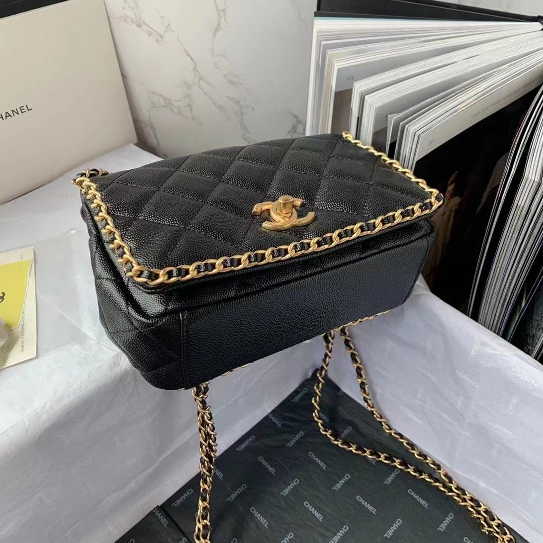 CHL - Flapbag With Chain Black For Women Bags 8.3in/21LO