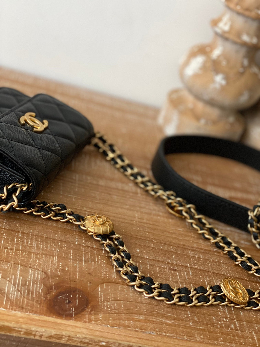 CHL -  Clutch With Chain Black For Women Bags 4.8in/12.3LO AP2857 B08447 94305